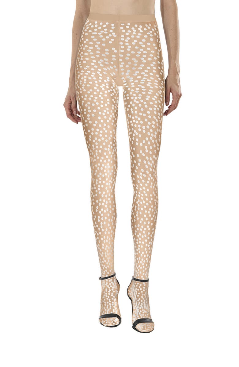 Wolford Sweet Dots Tights, Alternate, color, Fairly Light/ White