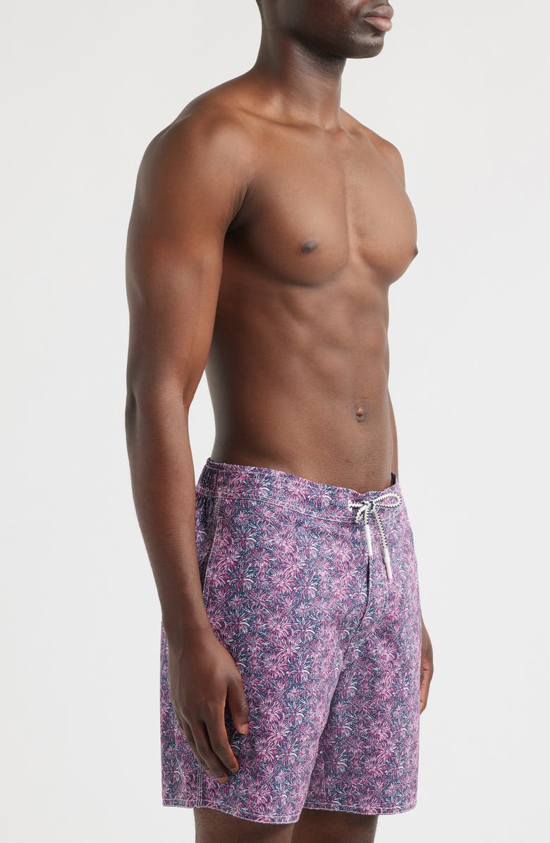 johnnie-O Star Spangled Swim Trunks, Alternate, color, Punch