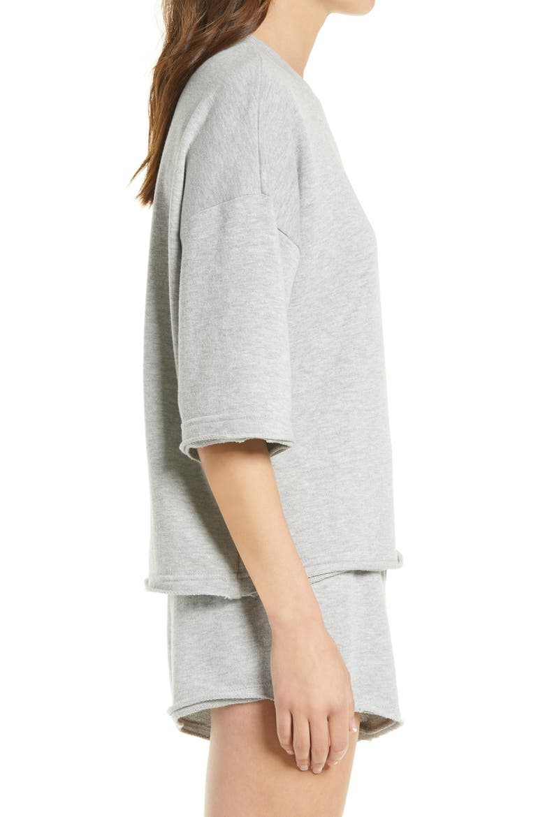 Short Sleeve Sweatshirt, Alternate, color, GREY HEATHER