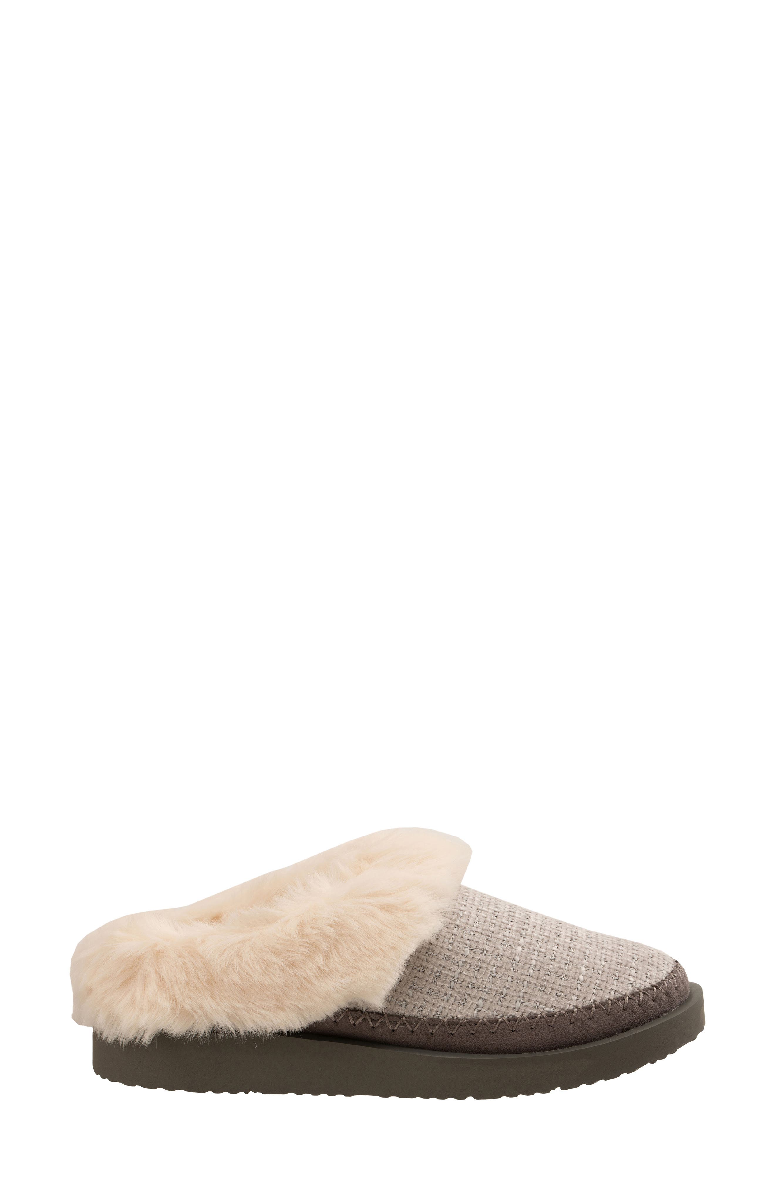 Nordic Orthotic Faux Fur Lined Slippers, Alternate, color, GRAY