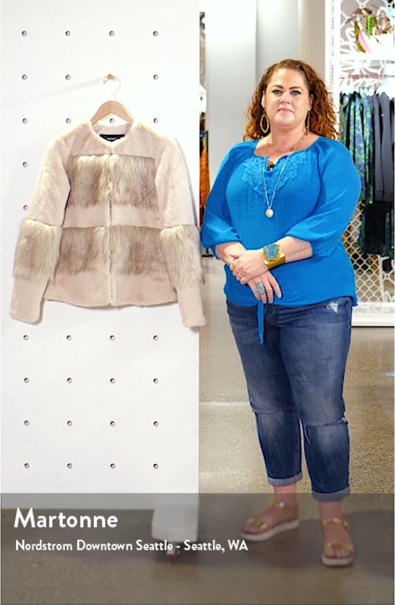 City Mixed Media Faux Fur Short Jacket, sales video thumbnail