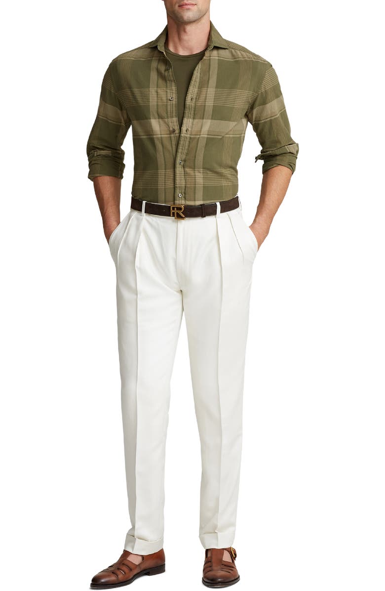 Ralph Lauren Purple Label Plaid Button-Up Sport Shirt, Alternate, color,