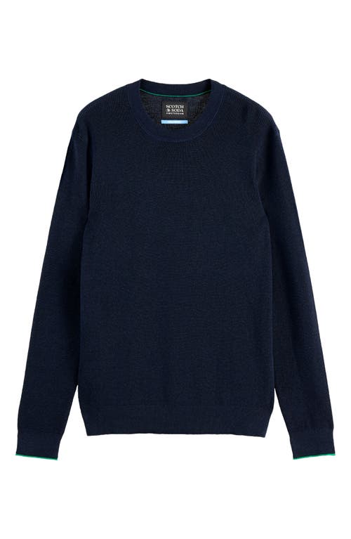 Scotch & Soda Linen & Cotton Sweater In Black