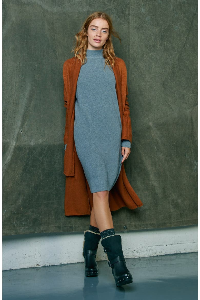 Easy Fit Long Cotton Blend Cardigan, Alternate, color, GREY MEDIUM HEATHER