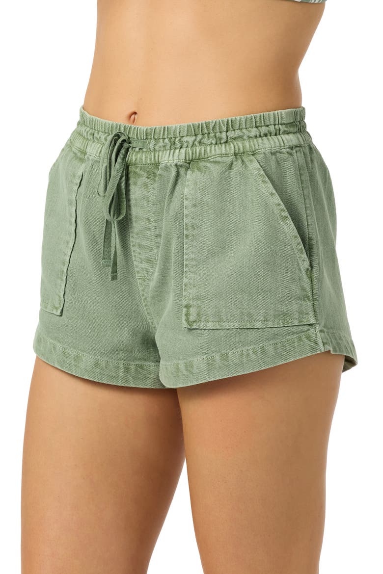 Sevie 2 Drawstring Cotton Twill Shorts, Alternate, color, SEA SPRAY