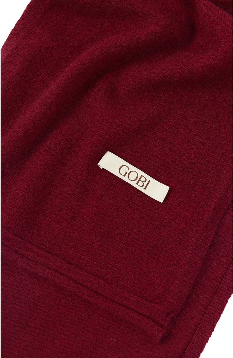 GOBI Mongolian Cashmere Cashmere Jersey Knit scarf, Alternate, color, Bordeaux