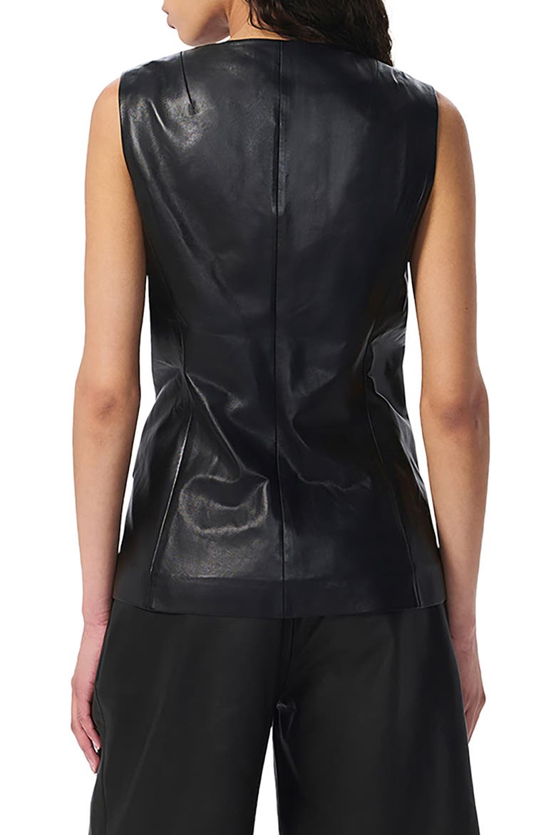 Slade Leather Vest, Alternate, color, BLACK