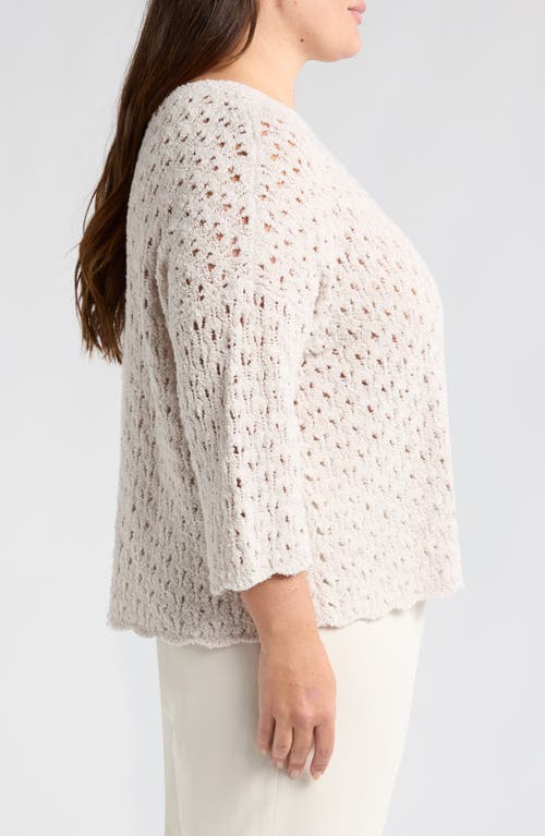 Eileen Fisher Open Stitch Organic Cotton Blend Sweater In Brown
