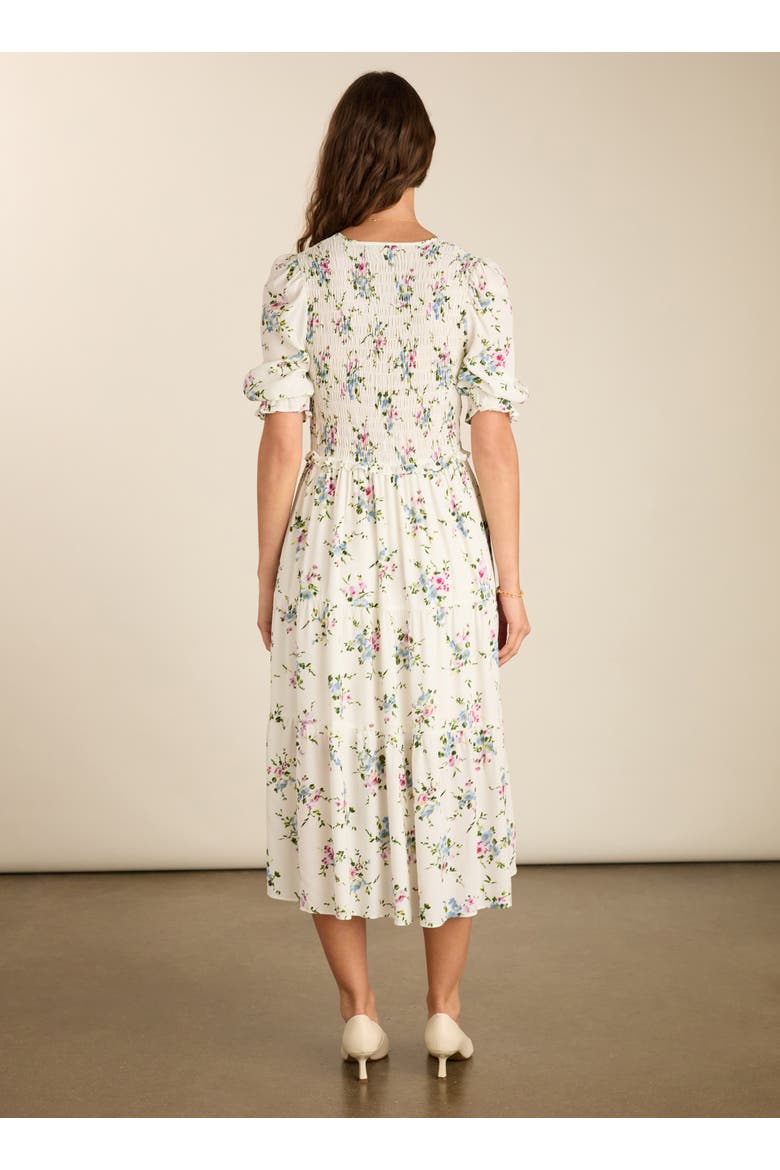 Melania smock Midi dress, Alternate, color, White bouquet