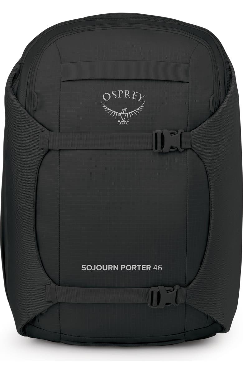 Osprey Sojourn Porter 46-Liter Recycled Nylon Travel Backpack, Main, color, Black