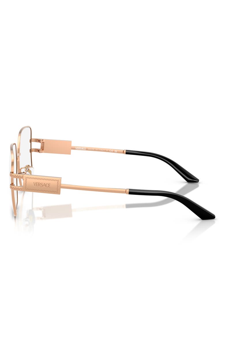Versace 56mm Square Optical Glasses, Alternate, color, Rose Gold