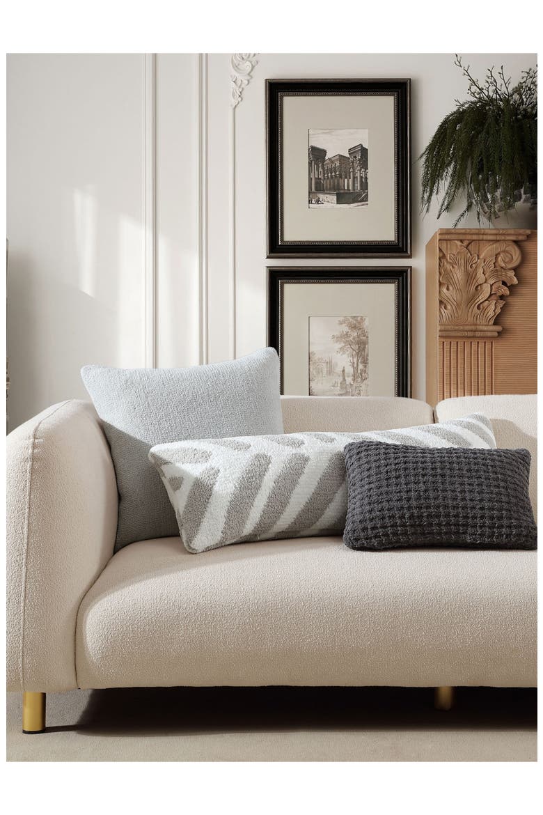 Snug Mini Waffle Accent Pillow, Alternate, color, GRANITE