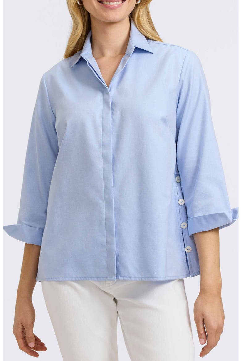 Beatrice Side Button Shirt, Main, color, SOFT BLUE