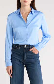 French Connection Ennis Satin Button-Up Shirt