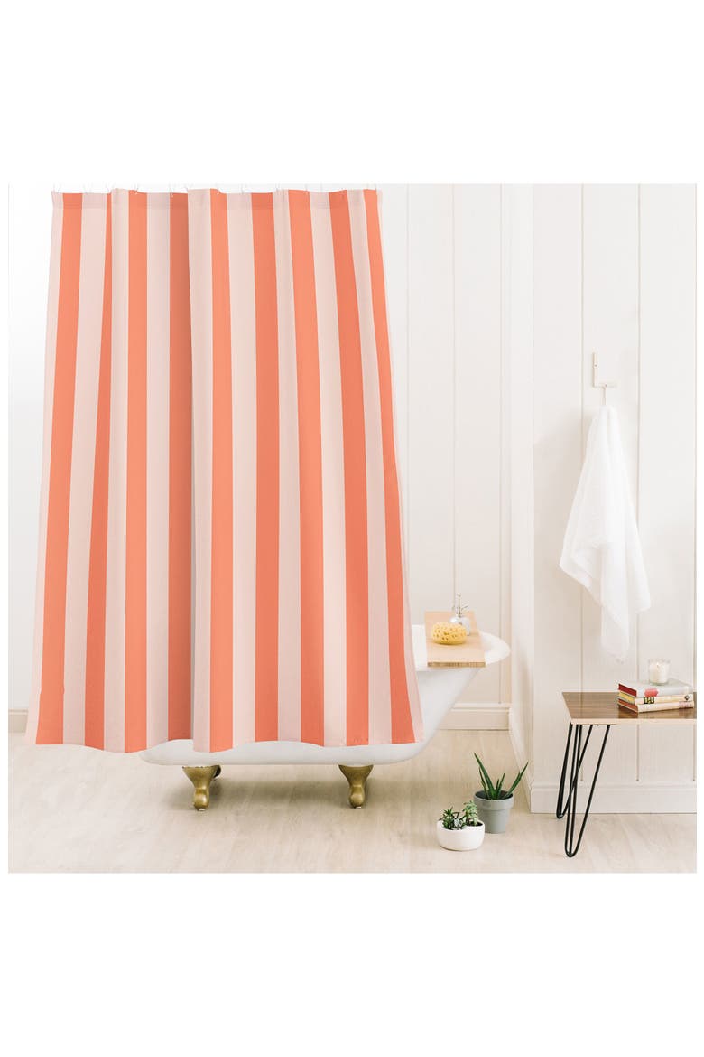 Baby Orange Stripe Shower Curtain, Alternate, color, ORANGE