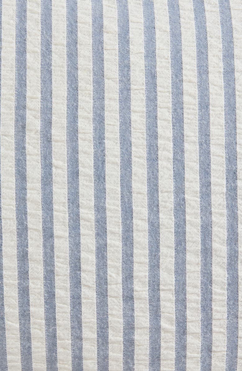 Palm Aire Seersucker Medley Bow Accent Pillow, Alternate, color, Blue/ White
