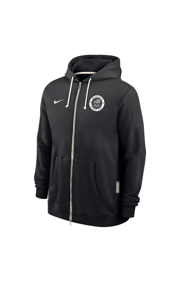 Nike Men's Nike Black Team USA Standard Issue Dri-FIT Full-Zip Hoodie, Alternate, color, Black