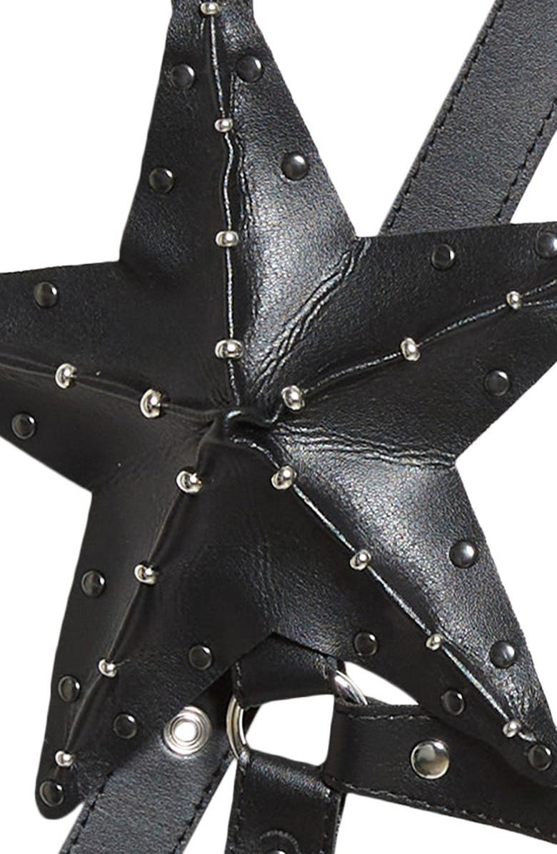 Noir Kei Ninomiya Studded Faux Leather Star Harness, Main, color, Black