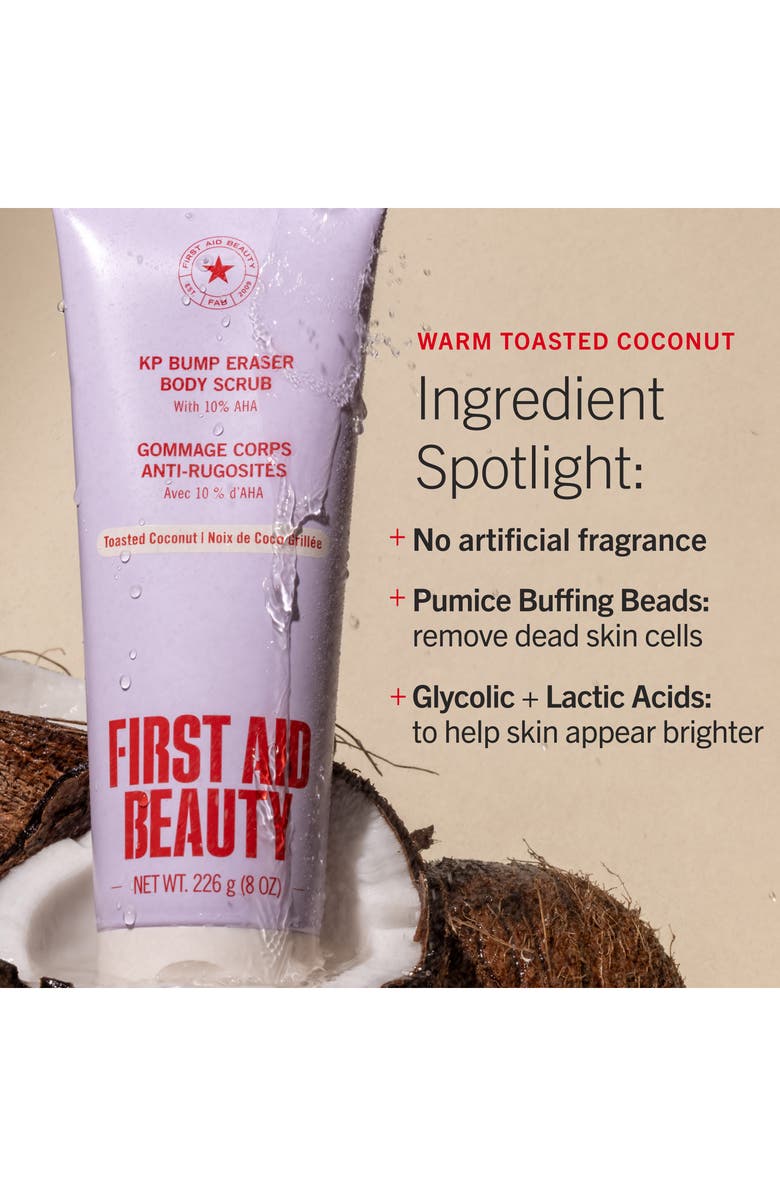 First Aid Beauty KP Bump Eraser Body Scrub with 10% AHA Toasted Coconut, Alternate, color, 