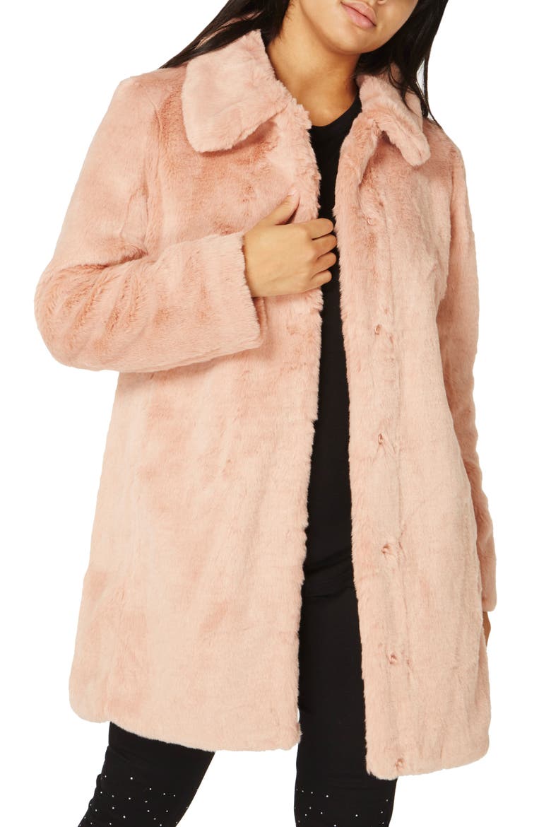 Dolly Faux Fur Jacket, Main, color, DUSKY ROSE