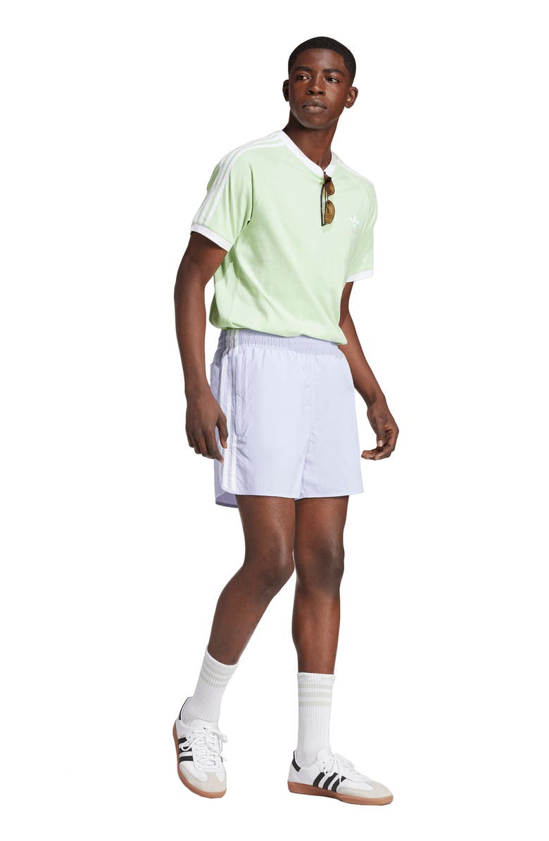 adidas Originals 3-Stripes Sprinter Shorts, Alternate, color, Violet Tone