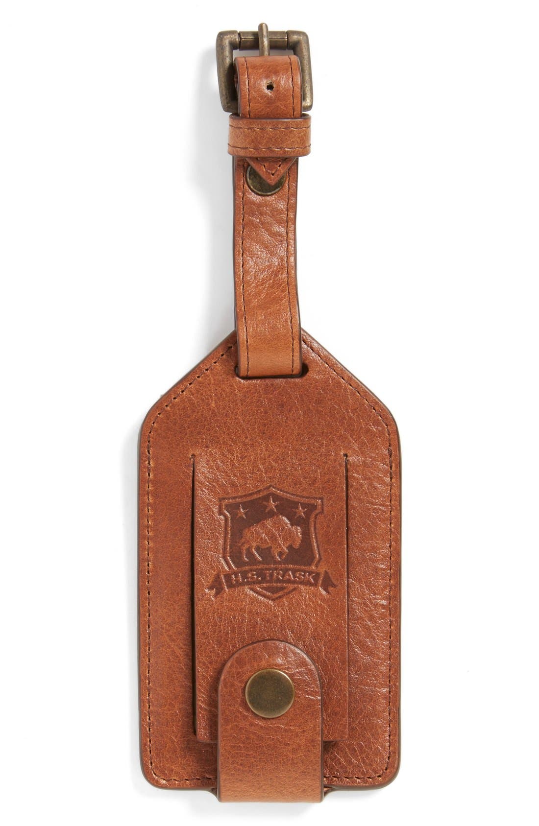 Trask Jackson Norwegian Elk Leather Luggage Tag, Main, color, 