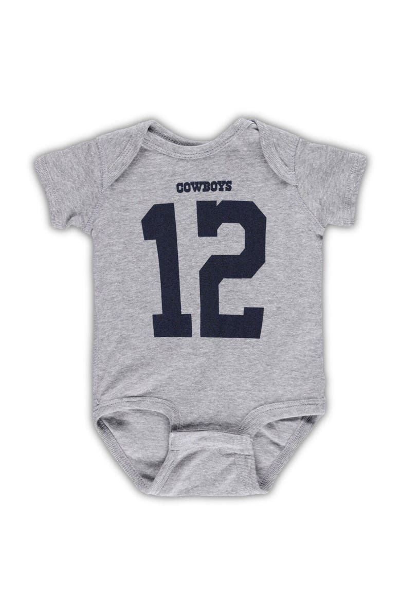 Mitchell & Ness Newborn & Infant Mitchell & Ness Roger Staubach Heather Gray Dallas Cowboys Retired Player Mainliner Name & Number Bodysuit, Alternate, color, Heather Gray