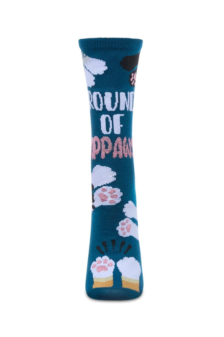 Big Kid's Round Of Appaws Greeting Card Crew Socks, Alternate, color, Blue Sapphire