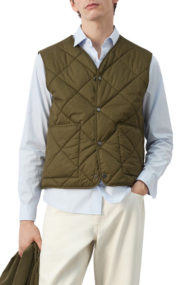 MANGO Water Repellent Parka with Removable Vest, Alternate, color, Olive Green