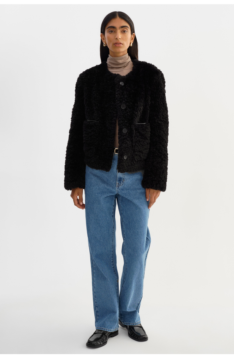 LAMARQUE Emilia | Faux Fur Jacket, Alternate, color, Black