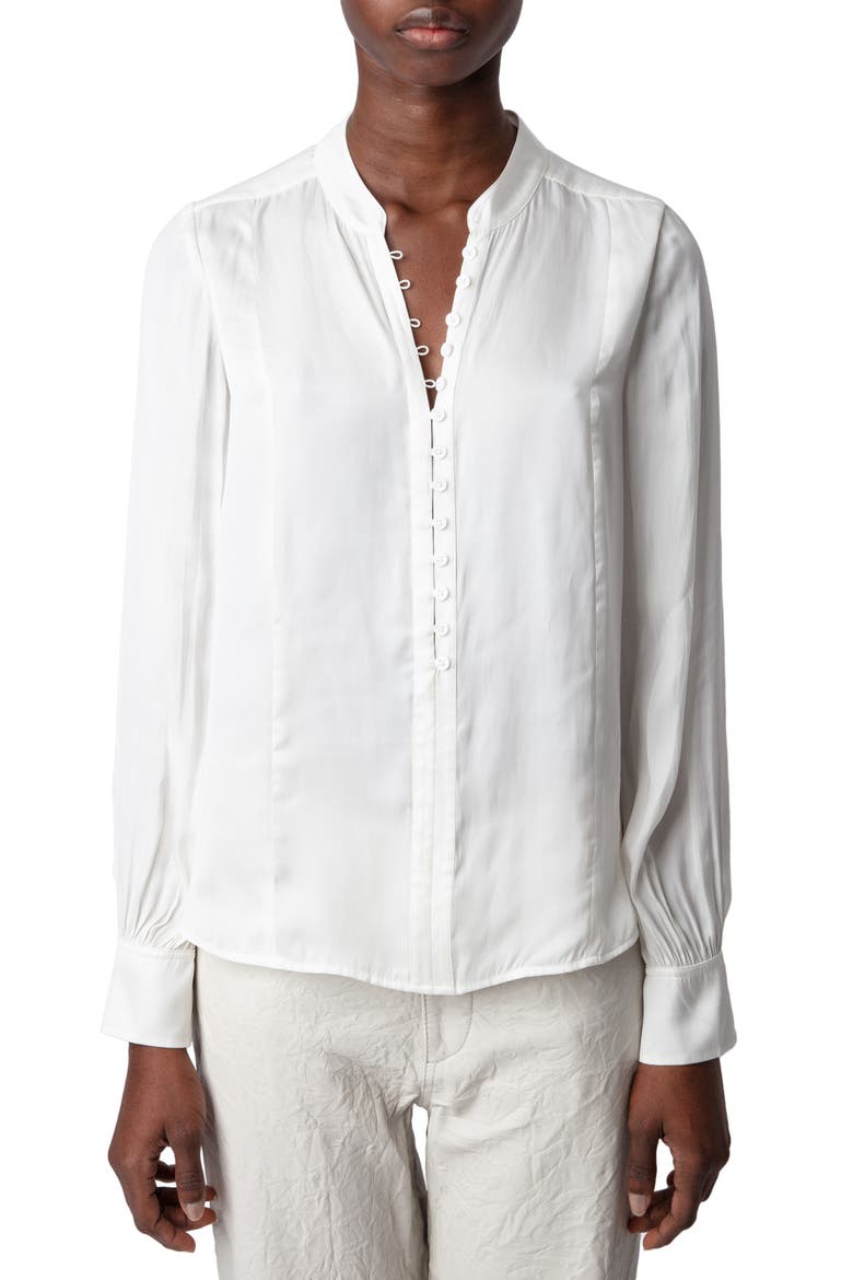 Twina Satin Pullover Shirt, Main, color, JUDO