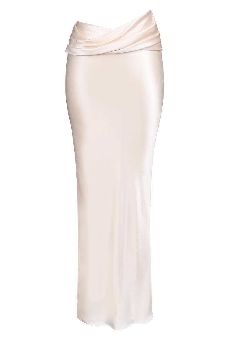 Beau Satin Drape Maxi Skirt, Alternate, color, VINTAGE CREAM