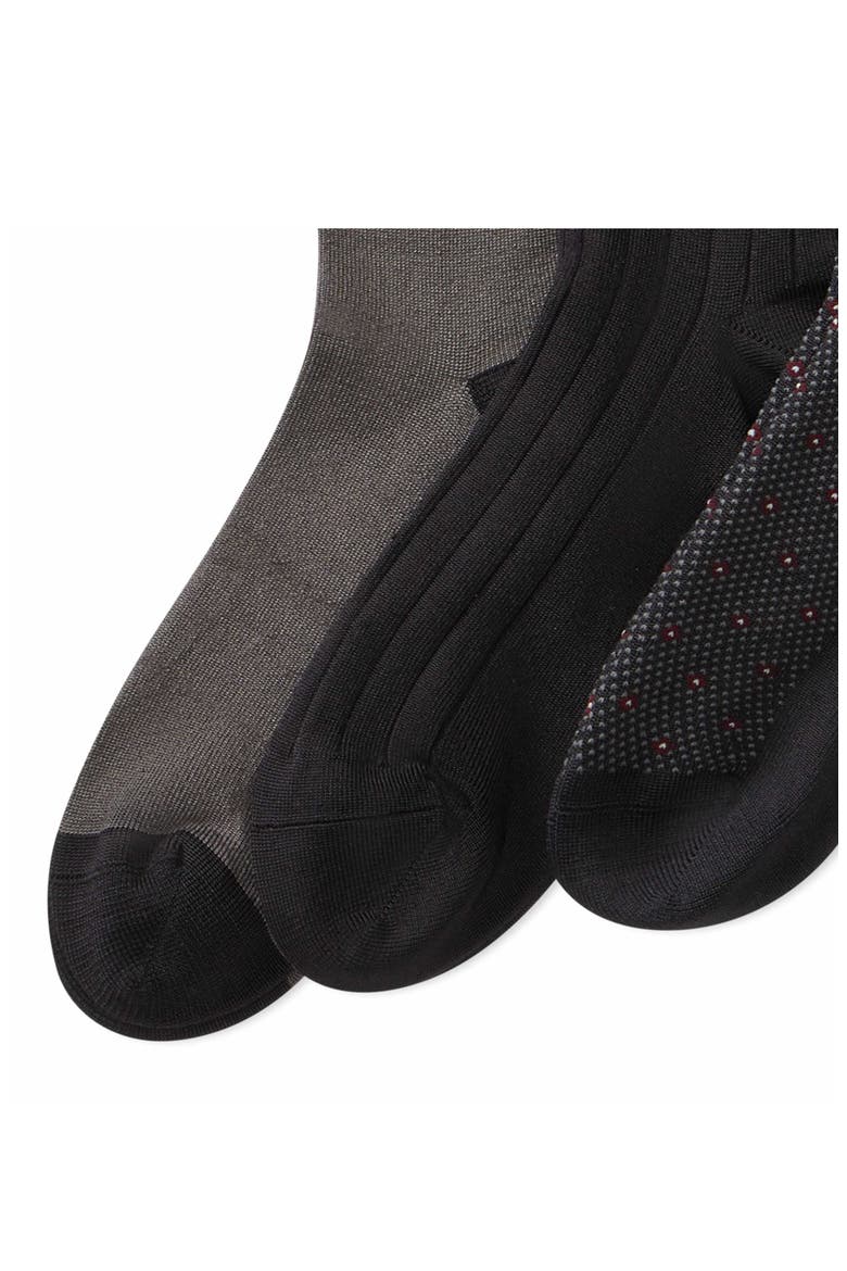 Assorted 3-Pack Supersoft Dress Socks, Alternate, color, BLACK