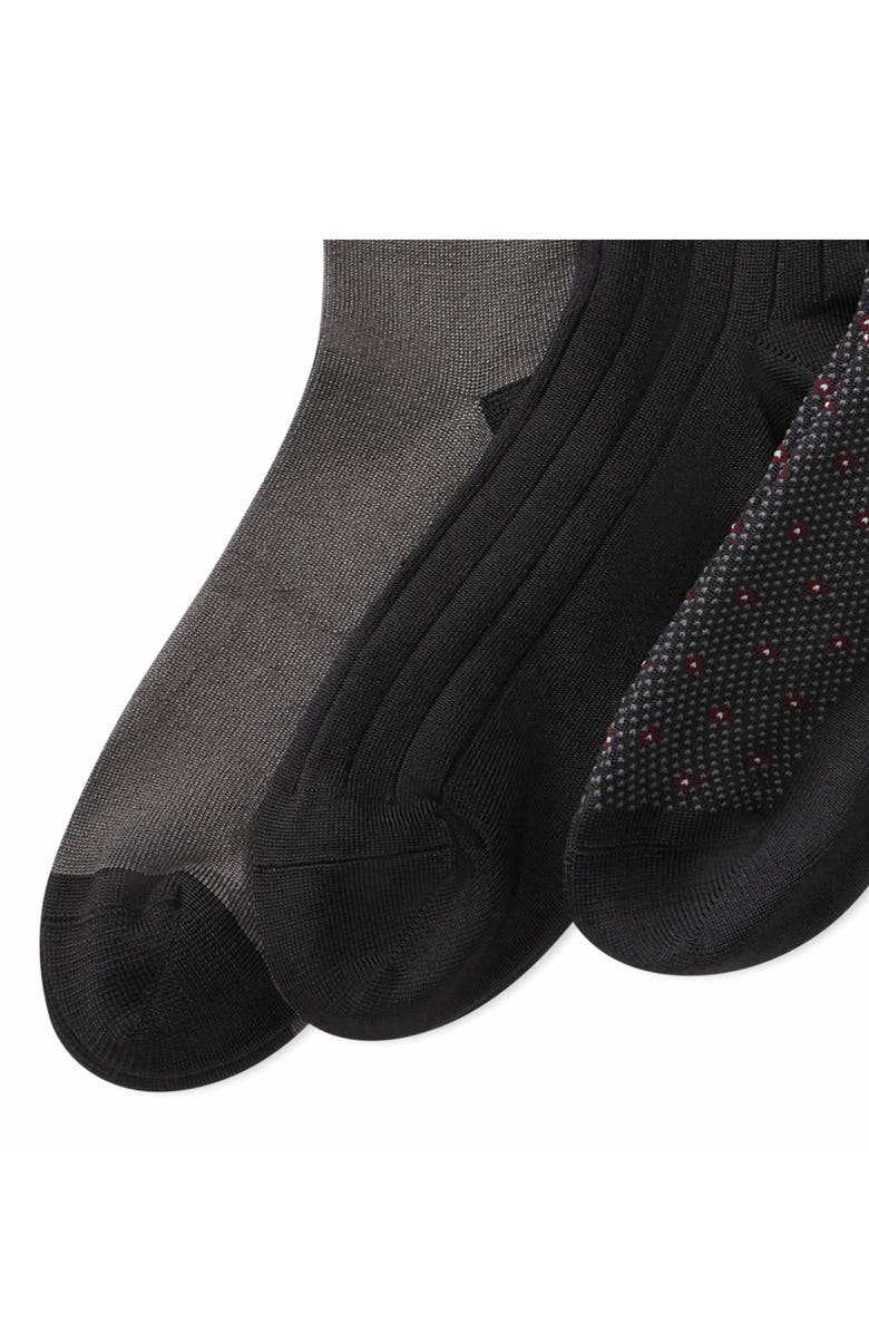 Polo Ralph Lauren Assorted 3-Pack Supersoft Dress Socks, Alternate, color, Black