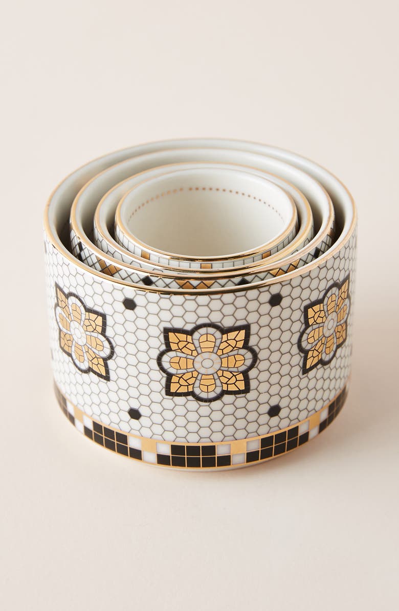 Anthropologie Home Bistro Tile Set of 4 Measuring Cups, Alternate, color, 