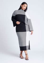 ELOQUII Intarsia Sweater Skirt