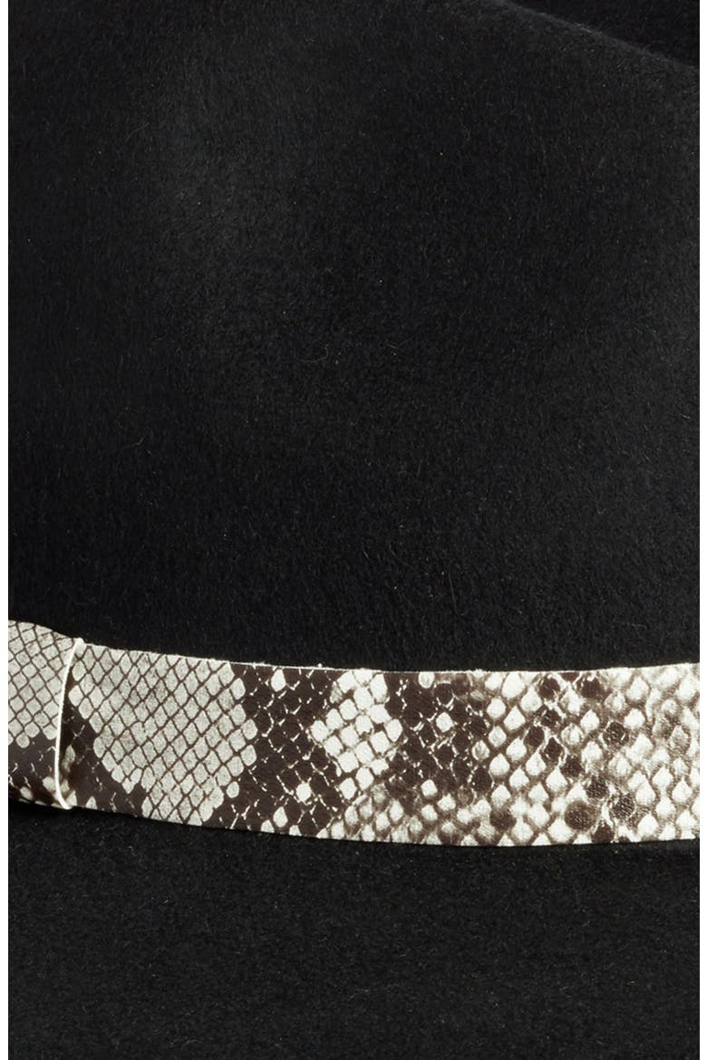 Snakeskin Trim Wool Panama Hat, Alternate, color, BLACK COMBO