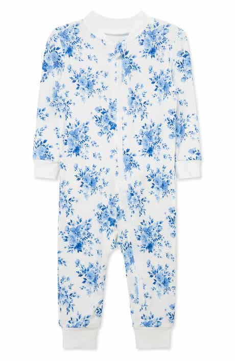 Little Me Blue Garden Zip Coverall