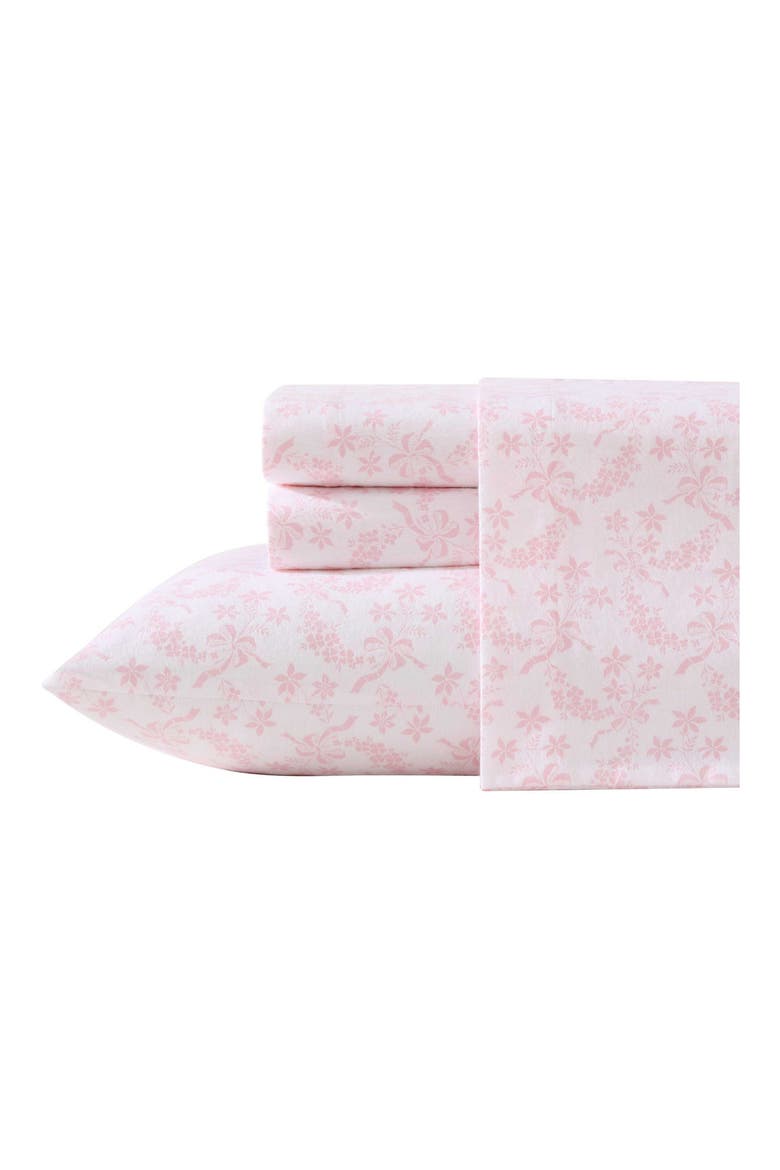Antoinette Floral 200 Thread Count Cotton Percale Sheet Set, Main, color, LIGHT PINK