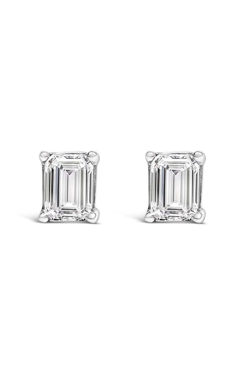 Haus of Brilliance 14K White Gold 1.0 Ct Emerald Lab-Grown Diamond Solitaire Stud Earrings, Alternate, color, White