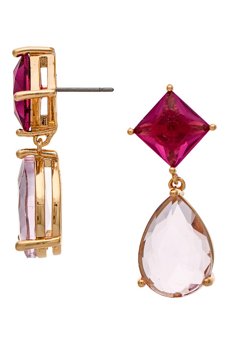 Cubic Zirconia Drop Earrings, Main, color, CZ