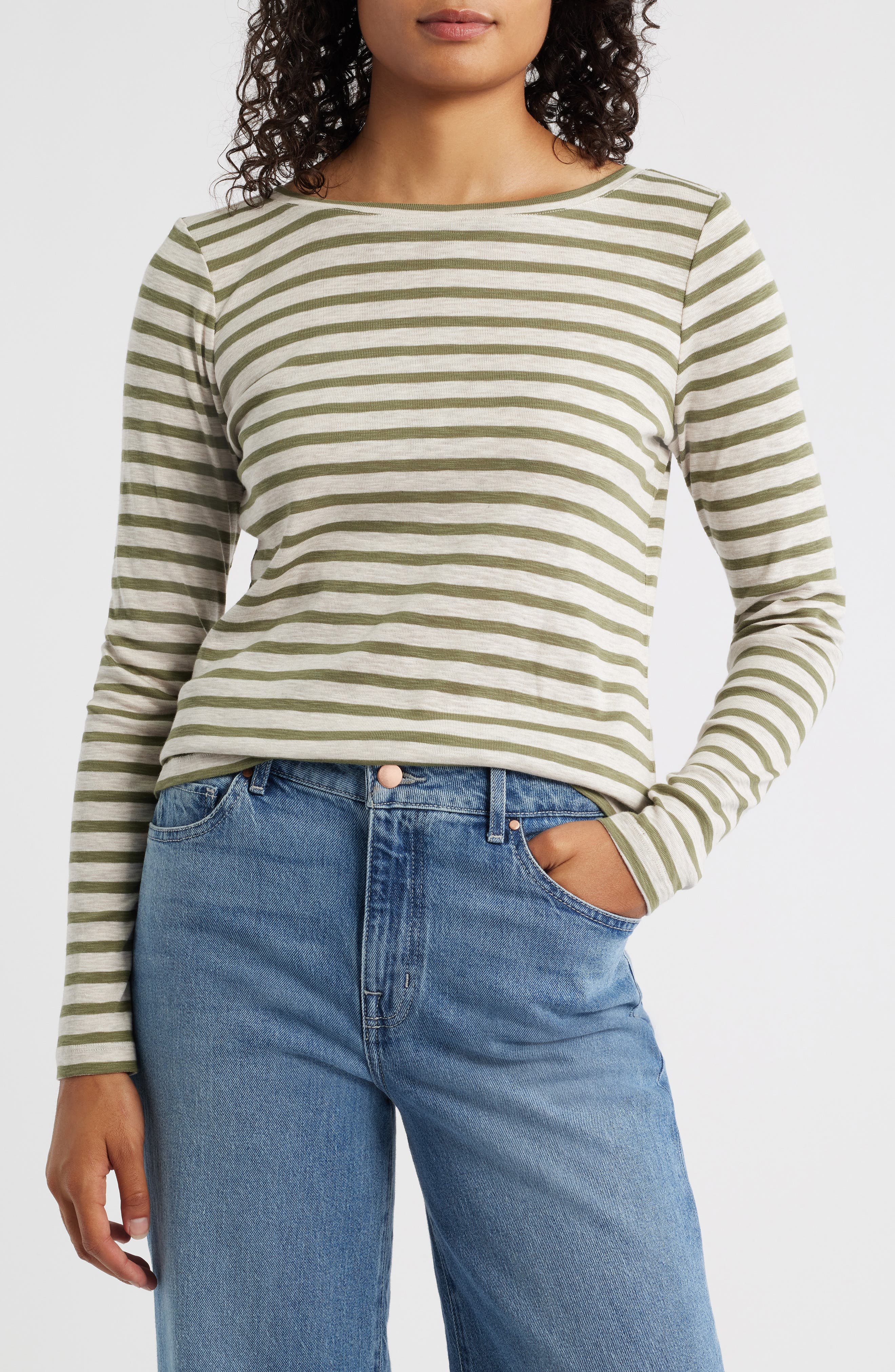 NZT by NIC+ZOE Stripe Cotton Blend T-Shirt