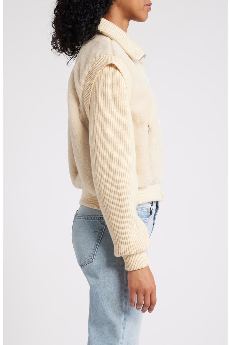 Faux Fur Sweater Bomber, Alternate, color, DAYDREAMER