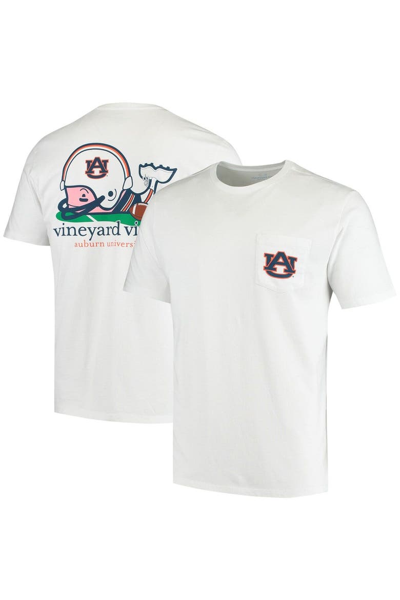 Men's Vineyard Vines White Auburn Tigers Football Whale T-Shirt, Main, color, White