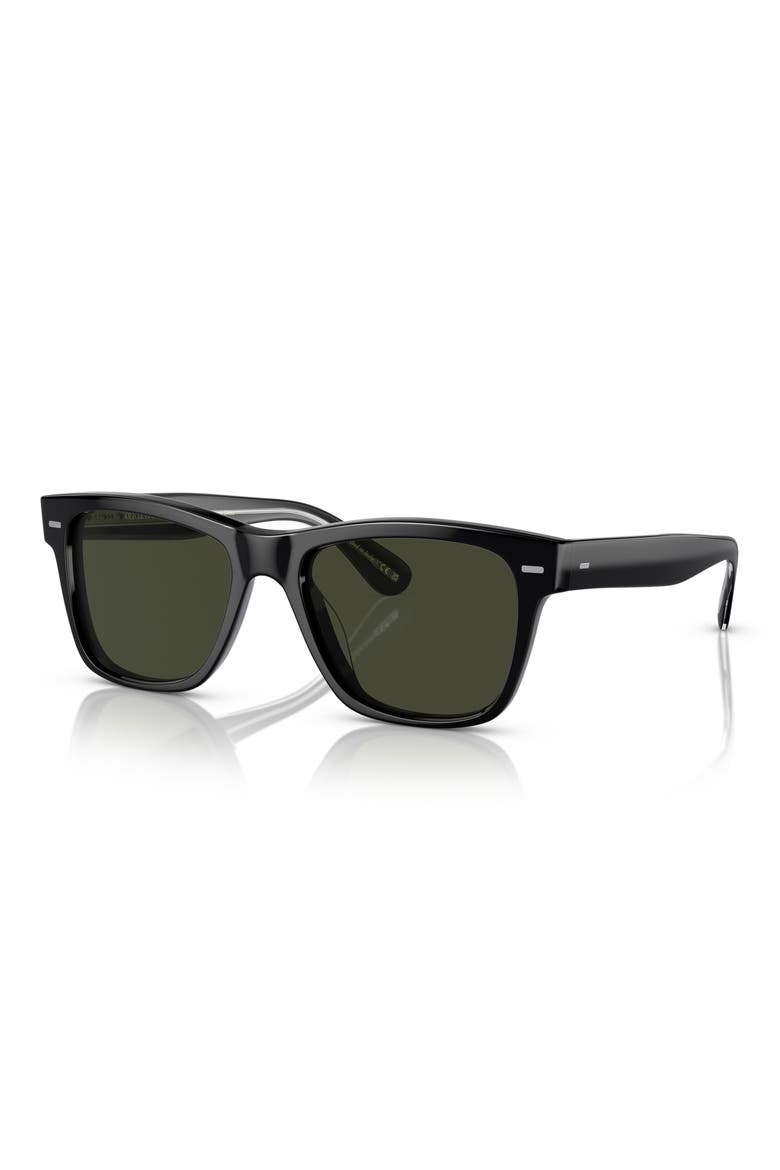 Oliver 51mm Polarized Pillow Sunglasses, Alternate, color, BLACK / G-15 POLAR