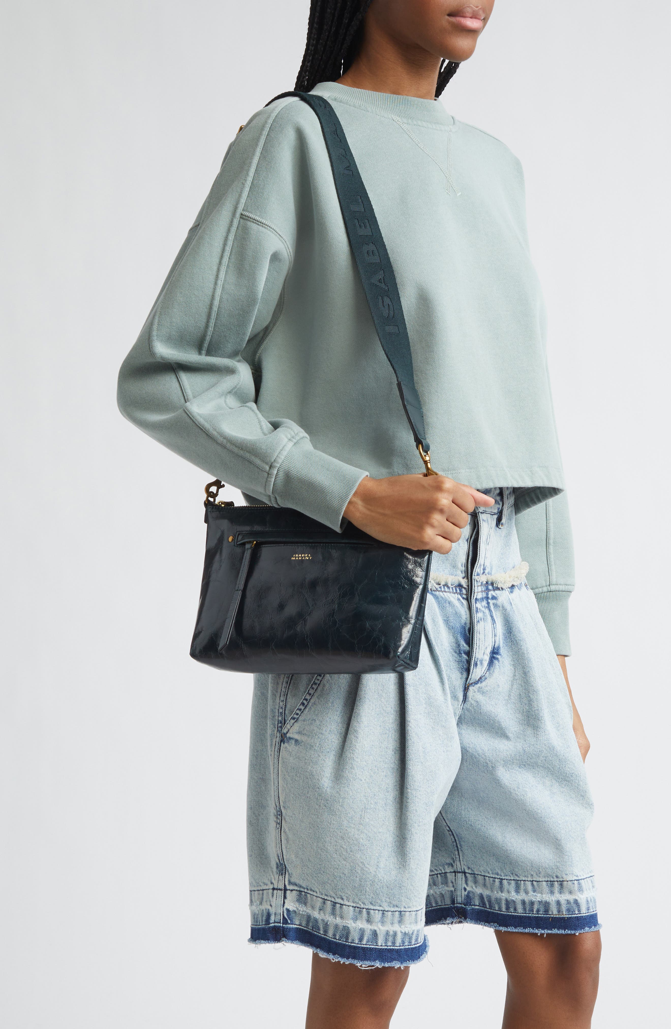 Nessah Wardy Leather Crossbody Bag, Alternate, color, DEEP TEAL