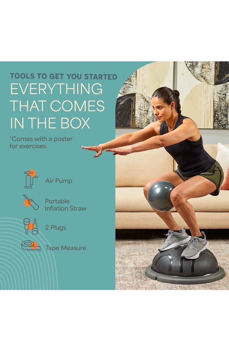 Lifepro Half Ball Balance Trainer Stability Balance Ball for Exercise Core Strength, Alternate, color, Grey