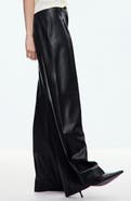 MANGO Riga Faux Leather Wide Leg Pants