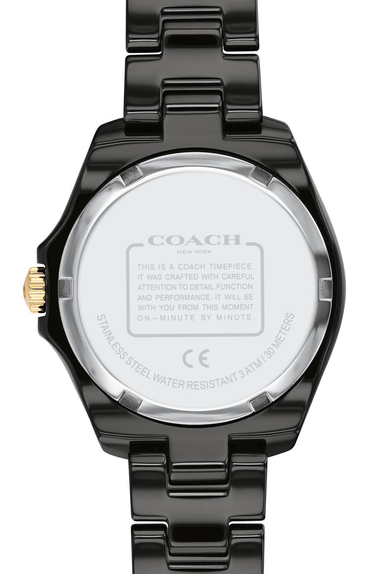 Preston Ceramic Bracelet Watch, 32mm, Alternate, color, WHITE