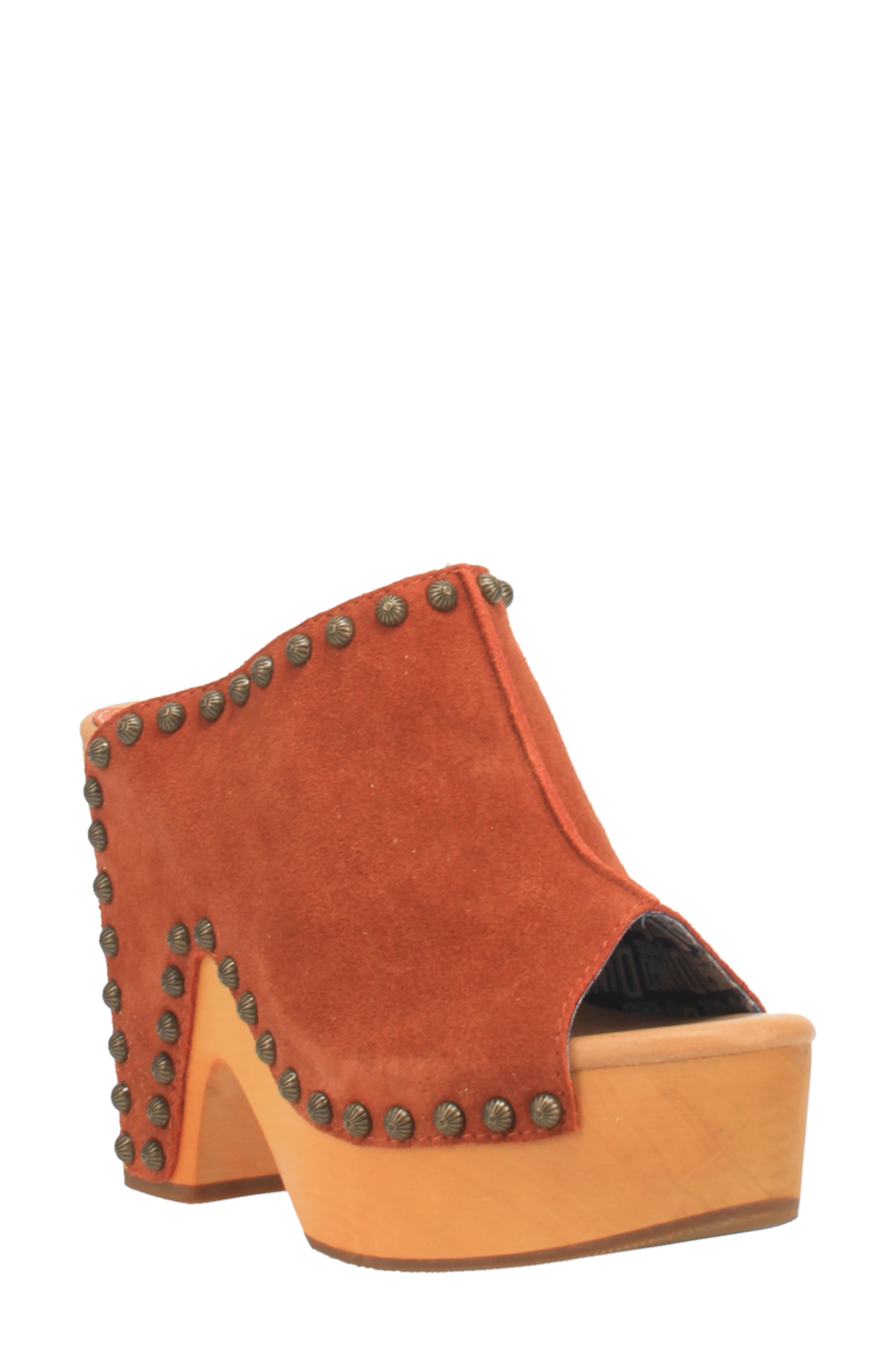 Peace 'n Love Clog, Main, color, RUST SUEDE